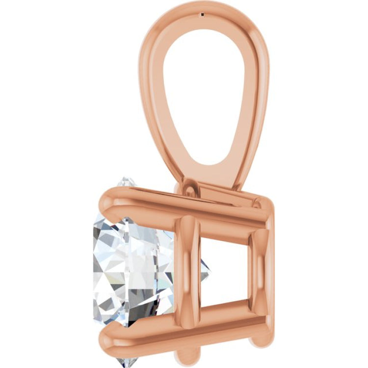 14K Rose Gold 1/2 CT Lab-Grown Diamond Pendant