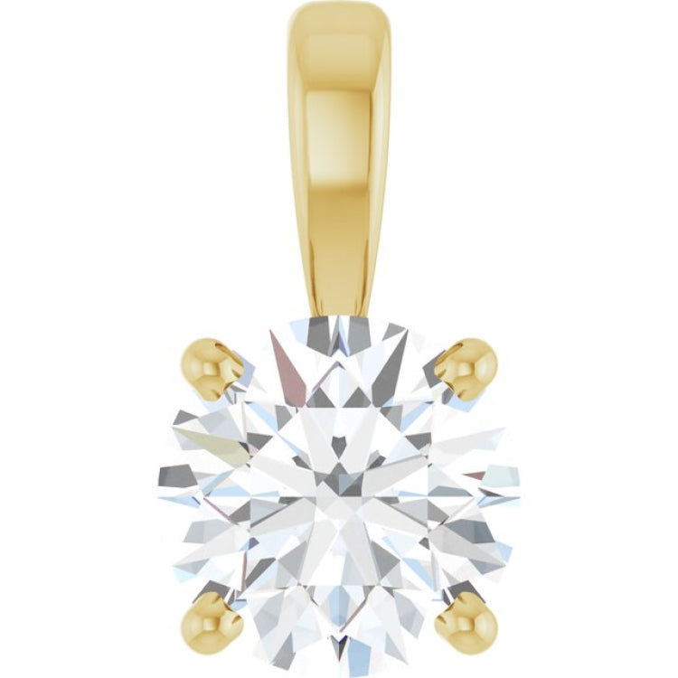 14K Yellow Gold 3/4 CT Lab-Grown Diamond Pendant