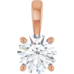 14K Rose Gold 3/4 CT Lab-Grown Diamond Pendant
