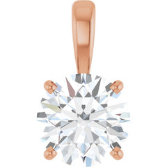 14K Rose Gold 2 CT Lab-Grown Diamond Pendant