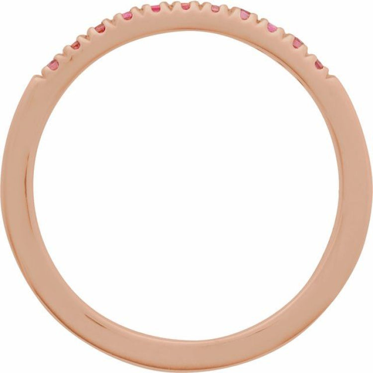 14K Rose Gold Natural Pink Tourmaline Stackable Ring