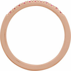14K Rose Gold Natural Pink Tourmaline Stackable Ring