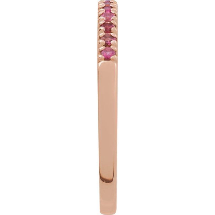 14K Rose Gold Natural Pink Tourmaline Stackable Ring