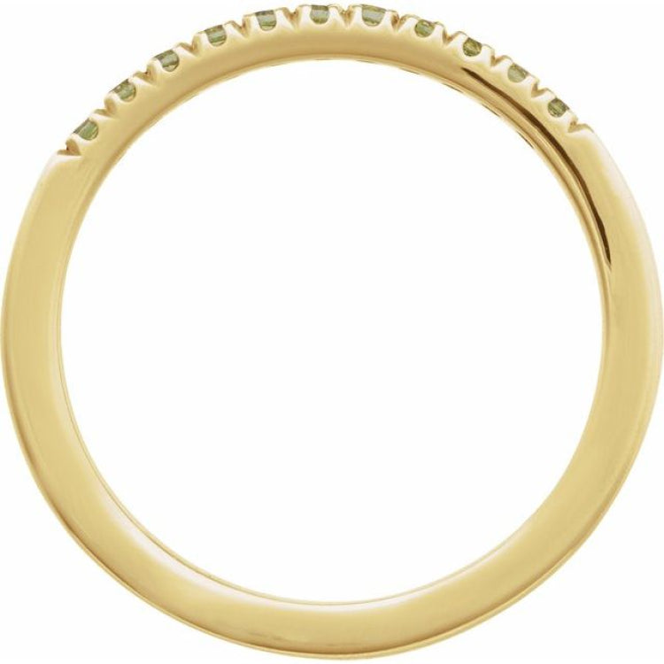 14K Yellow Gold Natural Peridot Stackable Ring