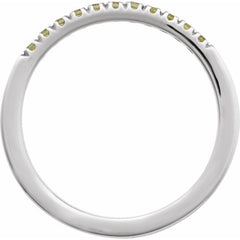 14K White Gold Natural Peridot Stackable Ring