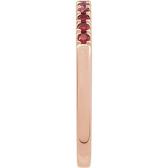 14K Rose Gold Natural Mozambique Garnet Stackable Ring