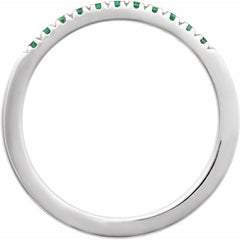 14K White Gold Lab-Grown Emerald Stackable Ring
