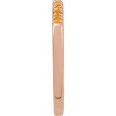 14K Rose Gold Natural Citrine Stackable Ring