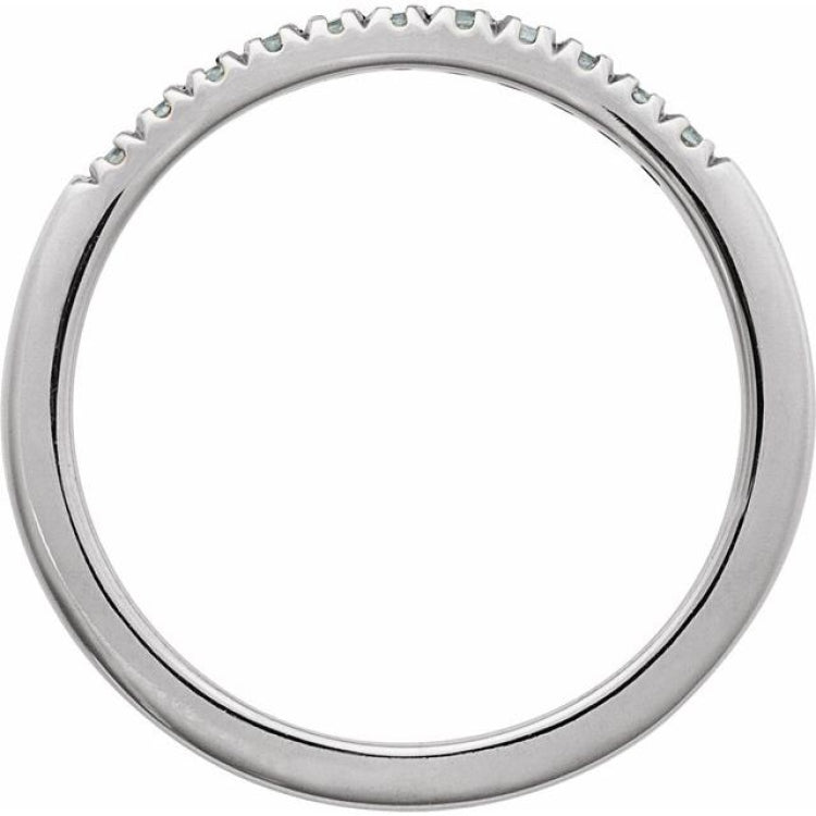 14K White Gold Natural Aquamarine Stackable Ring