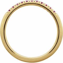 14K Yellow Gold Lab-Grown Ruby Stackable Ring