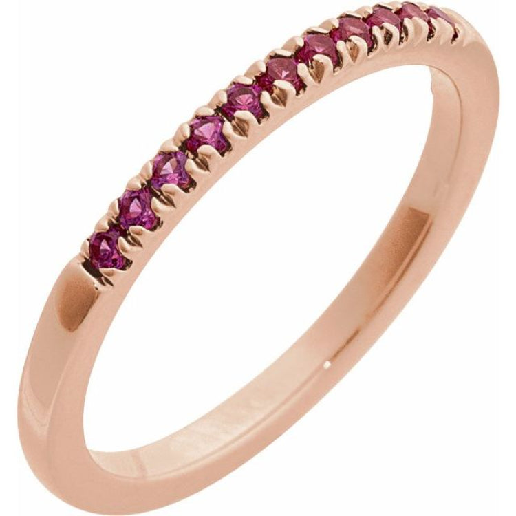 14K Rose Gold Lab-Grown Ruby Stackable Ring