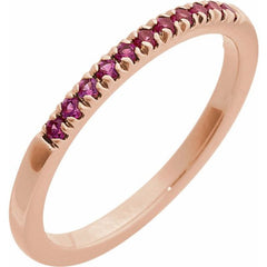 14K Rose Gold Lab-Grown Ruby Stackable Ring