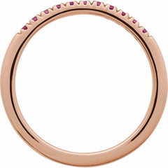 14K Rose Gold Lab-Grown Ruby Stackable Ring