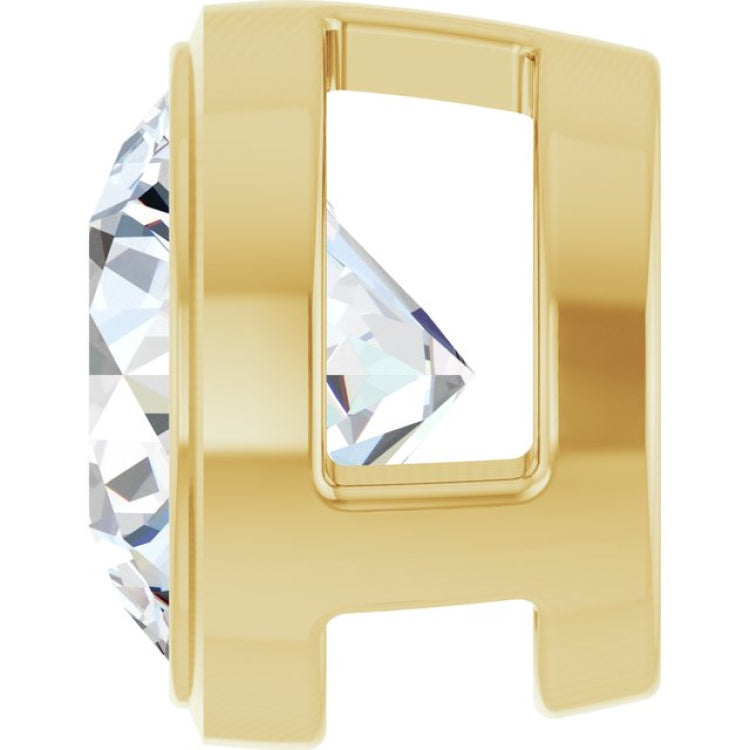 14K Yellow Gold 3/4 CT Natural Diamond Slide Pendant