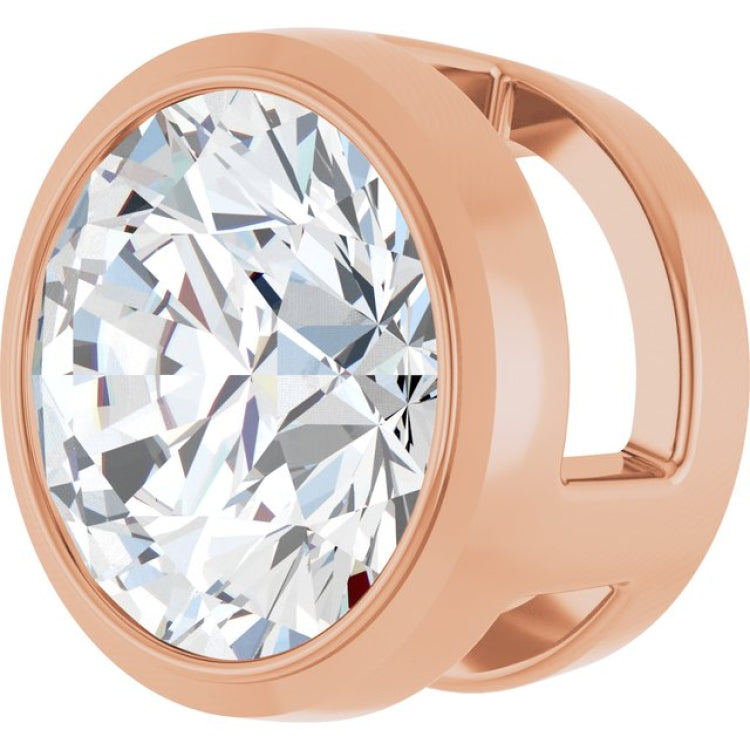 14K Rose Gold 3/4 CT Natural Diamond Slide Pendant
