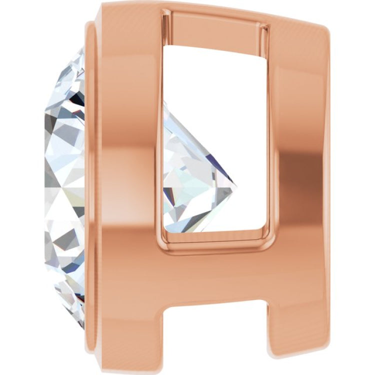 14K Rose Gold 3/4 CT Natural Diamond Slide Pendant