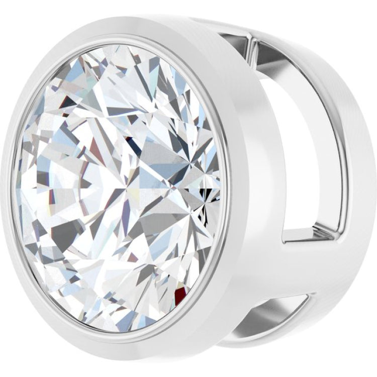 14K White Gold 3/4 CT Lab-Grown Diamond Slide Pendant