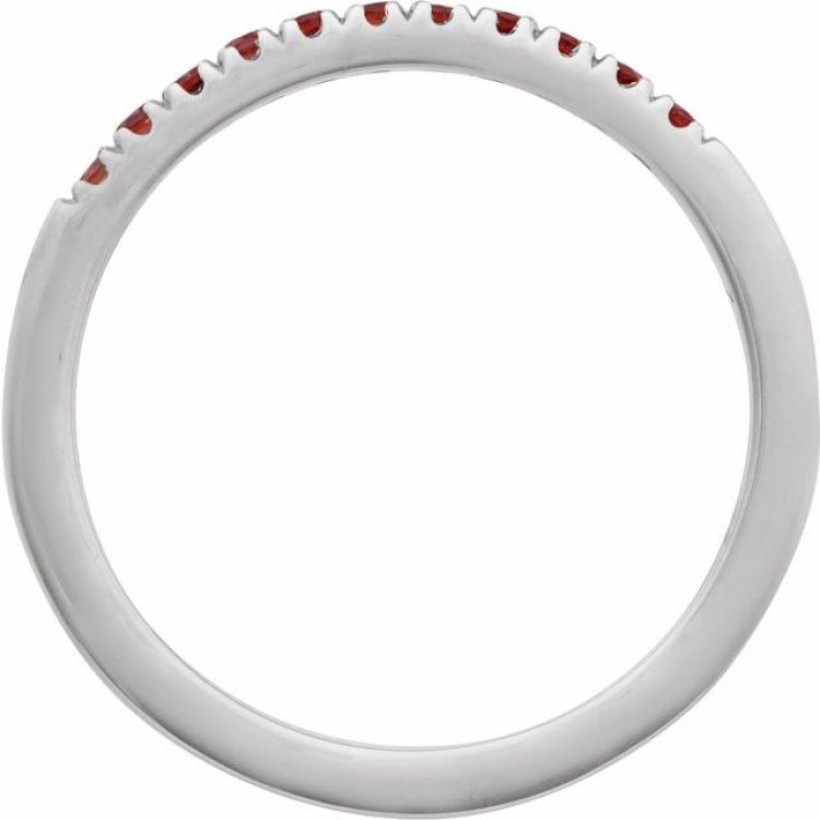 Sterling Silver Natural Mozambique Garnet Stackable Ring