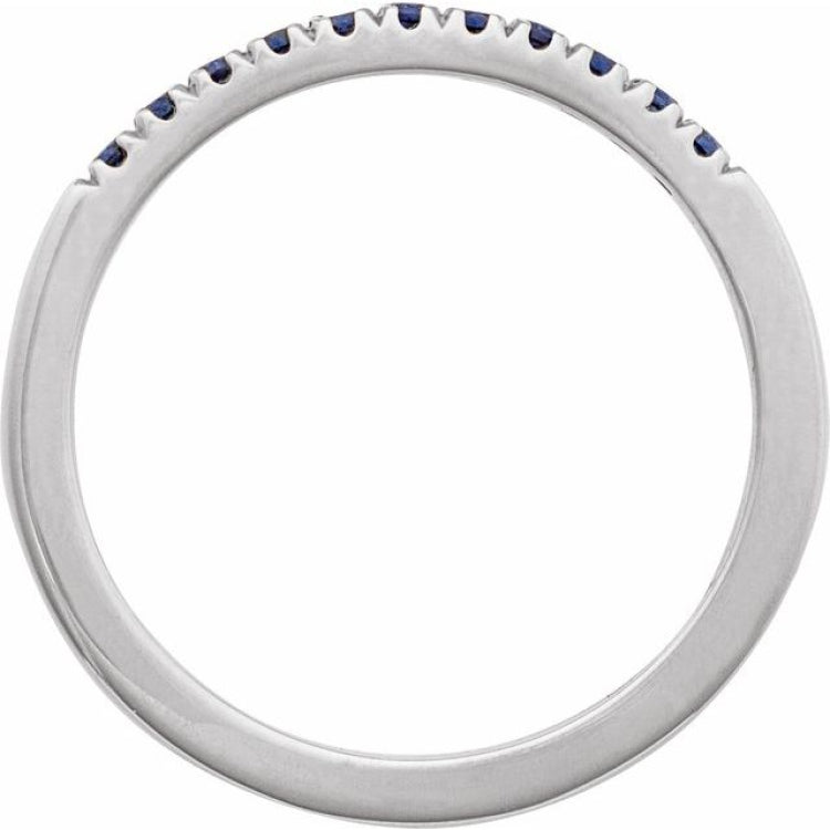 Sterling Silver Lab-Grown Blue Sapphire Stackable Ring