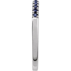 Sterling Silver Lab-Grown Blue Sapphire Stackable Ring