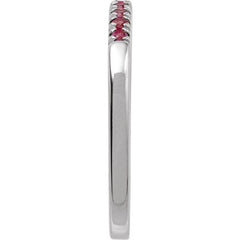 Sterling Silver Lab-Grown Ruby Stackable Ring