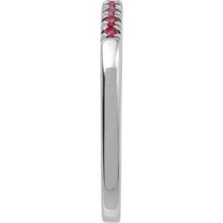 Sterling Silver Lab-Grown Ruby Stackable Ring