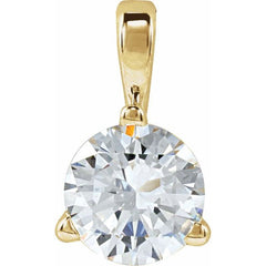 14K Yellow Gold Lab-Grown Moissanite Pendant