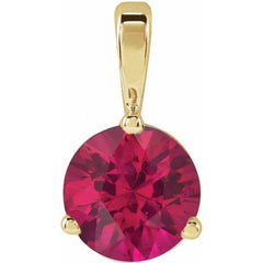 14K Yellow Gold Lab-Grown Ruby Pendant