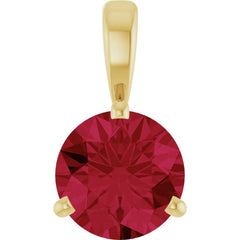 14K Yellow Gold Lab-Grown Ruby Pendant