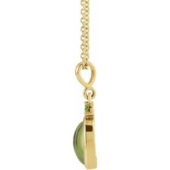 14K Yellow Gold 5x3 mm Natural Peridot 16-18" Necklace