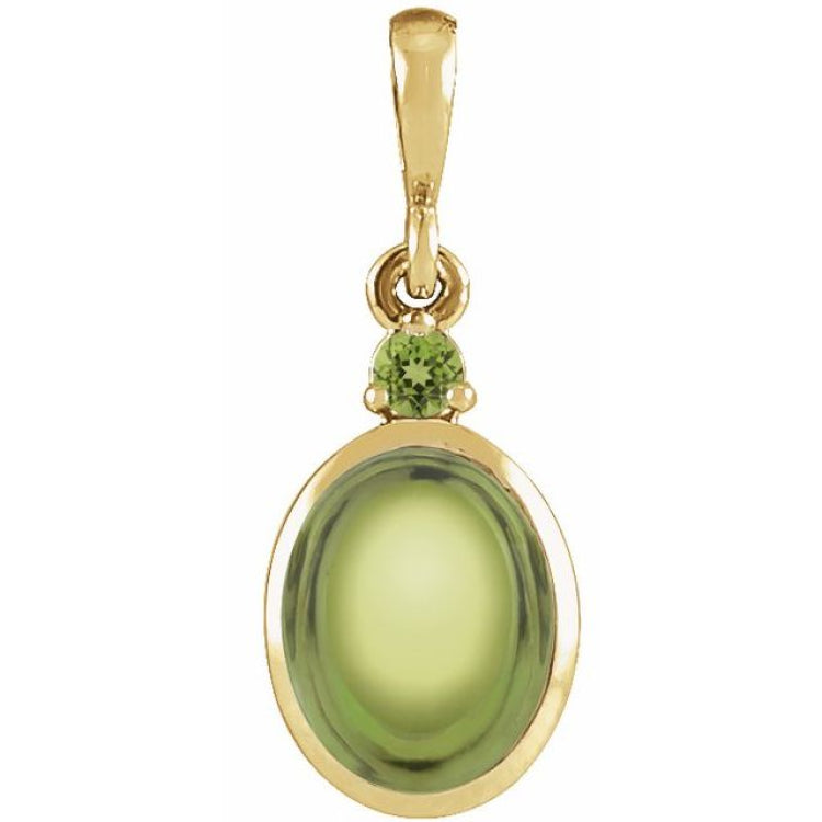 14K Yellow Gold 5x3 mm Natural Peridot Pendant