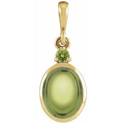 14K Yellow Gold 5x3 mm Natural Peridot Pendant
