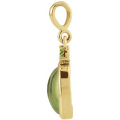 14K Yellow Gold 5x3 mm Natural Peridot Pendant