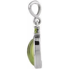14K White Gold 5x3 mm Natural Peridot Pendant
