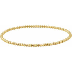 14K Yellow Gold-Filled 2 mm Elastic Bead 6 1/2" Bracelet