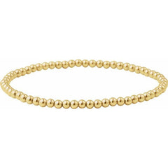14K Yellow Gold-Filled 3 mm Elastic Bead 6 1/2" Bracelet