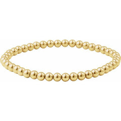 14K Yellow Gold-Filled 4 mm Elastic Bead 6 1/2" Bracelet