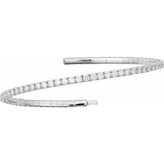 14K White Gold 1 CTW Lab-Grown Diamond  Flexible Bangle 7" Bracelet