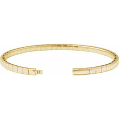 14K Yellow Gold 3 CTW Lab-Grown Diamond  Flexible Bangle 7" Bracelet