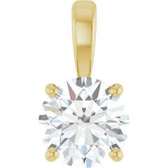 14K Yellow Gold 1 CT Natural Diamond Pendant