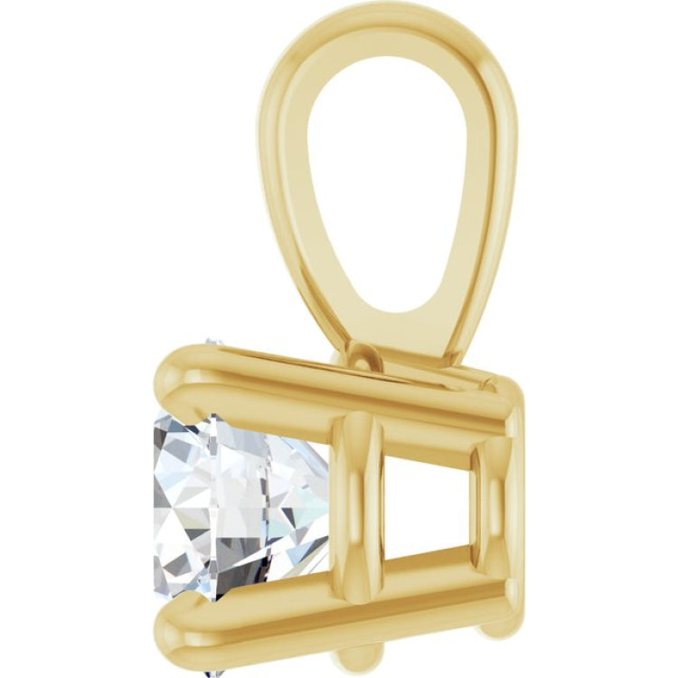 14K Yellow Gold 1/4 CT Natural Diamond Pendant