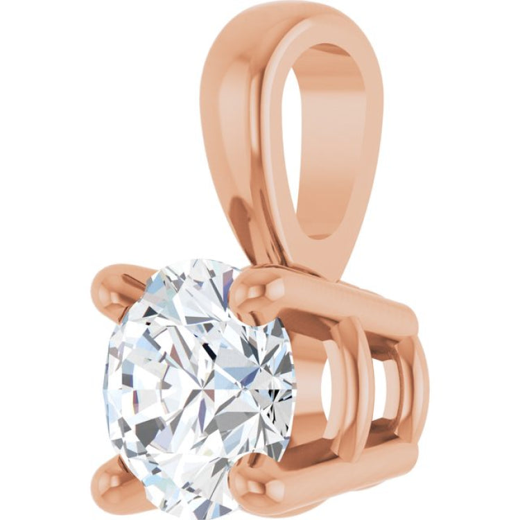 14K Rose Gold 1/4 CT Natural Diamond Pendant