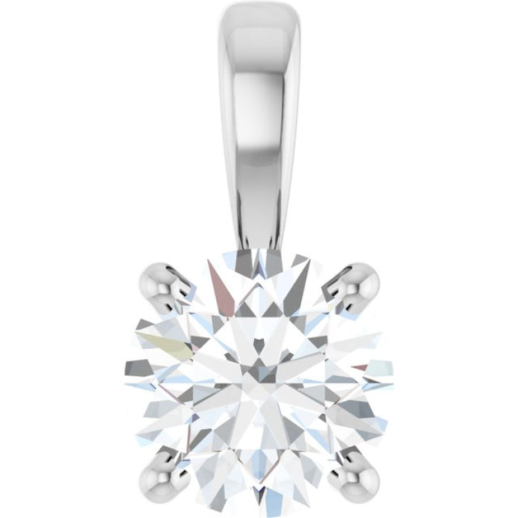 14K White Gold 1/2 CT Natural Diamond Pendant