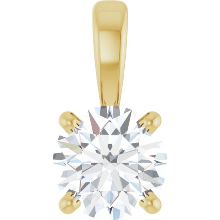 14K Yellow Gold 1/2 CT Natural Diamond Pendant
