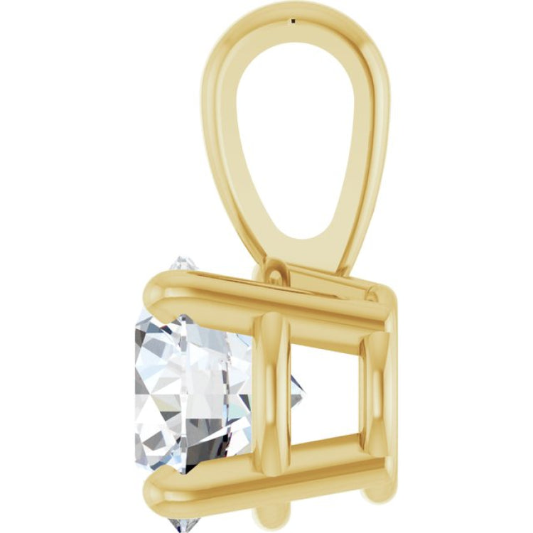 14K Yellow Gold 1/2 CT Natural Diamond Pendant