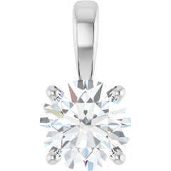 14K White Gold 3/4 CT Natural Diamond Pendant