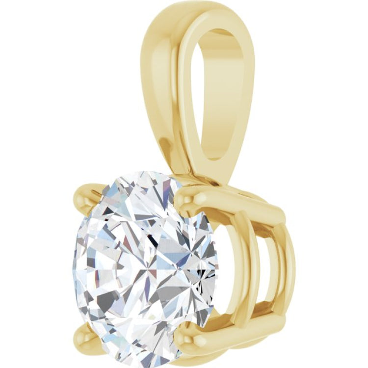 14K Yellow Gold 3/4 CT Natural Diamond Pendant