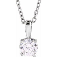 14K White Gold 1 CT Lab-Grown Diamond 18" Necklace