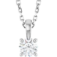 14K White Gold 1/4 CT Lab-Grown Diamond 18" Necklace