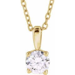14K Yellow Gold 1/3 CT Lab-Grown Diamond 18" Necklace